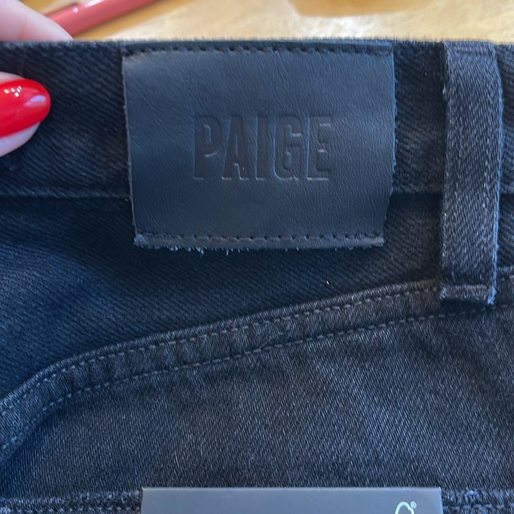 PAIGE NWT Billy Crop High Rise Straight Crop Black Jeans - Picture 5 of 6